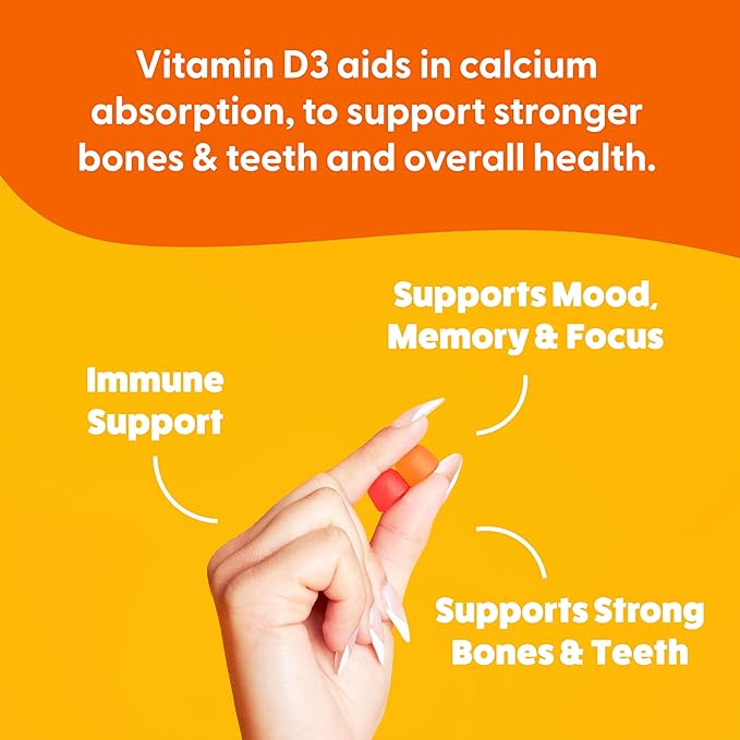 Feel Great Vitamin D Gummies for Adults | Tropical Flavored Vegetarian Chewable Vitamin D 2000 iu | Immune Support Supplement | Gluten Free | 45 Day Supply