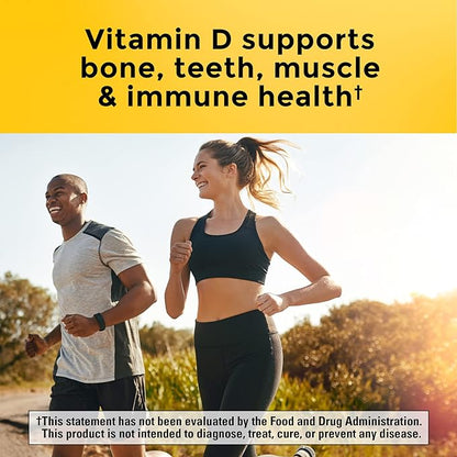 Nature Made Extra Strength Vitamin D3 5000 IU (125 mcg), Vitamin D Supplement for Bone, Teeth, Muscle, Immune Health Support, 70 Sugar Free Fast Dissolve Tablets, 70 Day Supply