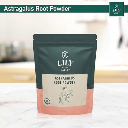 LILY OF THE VALLEY Astragalus Root Powder - Superfood for Cooking and Baking - Sun Dried & Filler Free - Pure Astragalus Tea Powder - Vegan & Gluten-Free - Packed in Resealable Pouch (16oz, 453g)