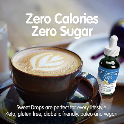 SweetLeaf Sweet Drops Vanilla Liquid Stevia Sweetener - Vanilla Stevia Drops, Zero Calories, Zero Sugar, Non-GMO, Gluten-Free, Keto Friendly, Vanilla Stevia Liquid - 2 Fl Oz