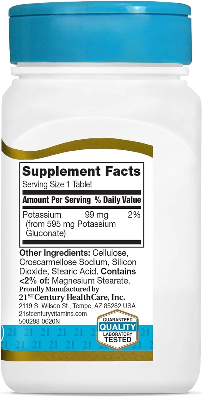 21st Century Potassium 595 mg Tablets, 110 Count (Pack of 3)