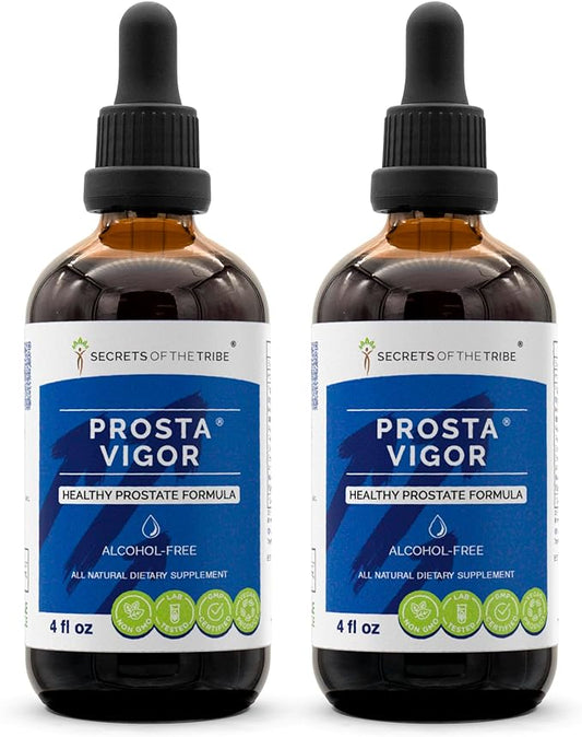 Prosta Vigor Alcohol-Free, Glycerite Pygeum, Maca, Stinging Nettle, Reishi Mushroom, Red Clover, Spearmint, Saw Palmetto, White Peony. Tincture Herbal Extract Healthy Prostate Formula 2x4 OZ