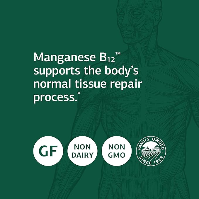 Standard Process Manganese B12 - Whole Food Hemoglobin and Antioxidant with Manganese, Organic Carrot, Maltodextrin, Copper, Organic Sweet Potato, Camu Camu, Vitamin B12-90 Tablets