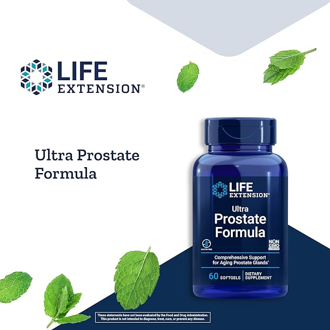 Life Extension Ultra Prostate Formula - Men’s Prostate Health Supplement with Beta Sitosterol, Saw Palmetto, Lycopene, Pumpkin Seed - 60 Softgels