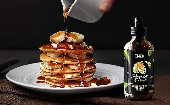 Toffee Caramel (4oz) Liquid Stevia Drops Bottle Our Zero Calories Sweetener (800 Servings). All Natural flavoring with No Artificial Additives & Filler Ingredient