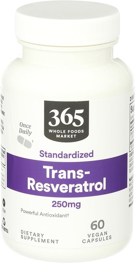 Whole Foods Market, Transresveratrol 250Mg, 60 Vegg Capsules