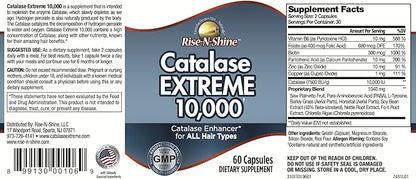 Catalase Extreme Supplement 10,000 with Saw Palmetto, Biotin, Fo-Ti, PABA - Hair Supplements for Strong Hair - 60 Capsules