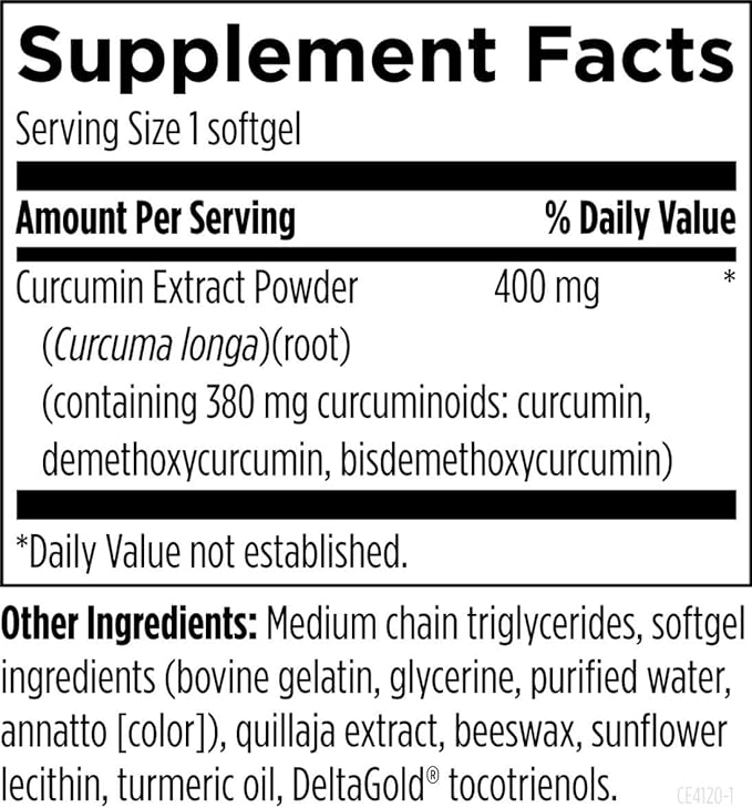 Designs for Health Curcum-Evail 400 - Bioavailable Turmeric Curcumin Supplements - Evail Emulsification Technology - Curcumin C3 Complex with Turmeric Oil + Vitamin E, Non-GMO (120 Softgels)