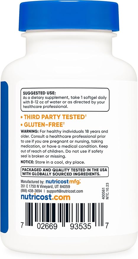 Nutricost Vitamin D3 5,000 IU, 240 Softgels - Non-GMO and Gluten Free Vitamin D