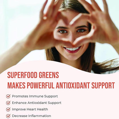 Organic Greens Superfood, 13 Phytonutrient Super Greens Capsules with Turmeric, Moringa, Wheat Grass, Chlorella and Spirulina Powder, Alkalize and Detox Immune Energy Supplement, 90 Capsules