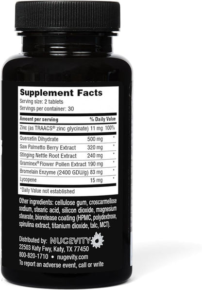 Prostate Plus Prostate Supplements for Men - 60Ct, Saw Palmetto, Quercetin, Bromelain, Lycopene, Stinging Nettle, Prostate Health Support