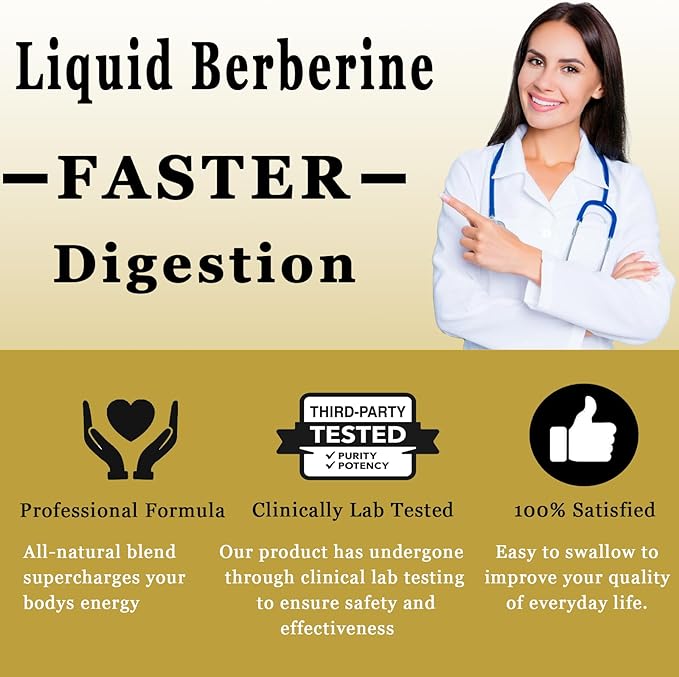 Berberine Liquid Drops 1500mg, Liposomal Berberine HCL, Berberine Complex Supplement w/Ceylon Cinnamon, Resveratrol,Bitter Melon,Green Tea, Dandelion Root, Milk Thistle - Vegan & Natural