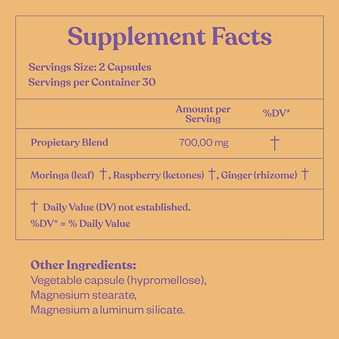 Lactation Supplement. Helps Increase Breast Milk Production. Made with with Moringa Leaf, Raspberry Leaf and Ginger, Lasts 10 Days.