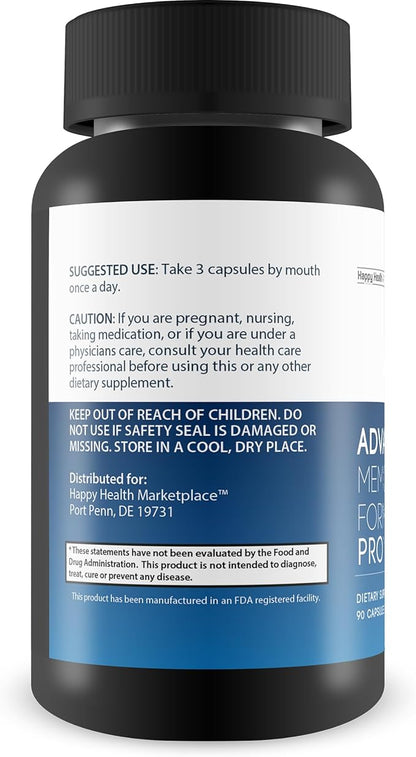 Advanced Memory Formula Pro Our Best Memory Supplement - Brain & Memory Support - Formulated with Ginseng and Other Brain Booster Ingredients for Brain Function