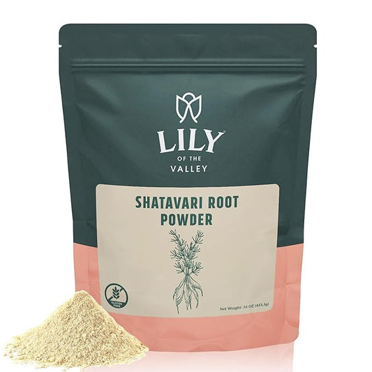 Lily of the Valley Shatavari Root Powder - Asparagus Racemosus - Support Women's Hormons - Vegan & Gluten-Free - Packed in Resealable Pouch (16oz, 453g)