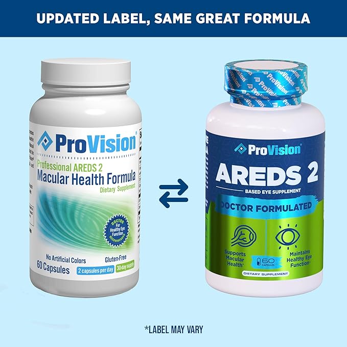 Provision AREDS 2 Eye Vitamins - Enhance Vision Supplements - Lutein Zeaxanthin Vision Complex - 60 Eye Supplement Capsules