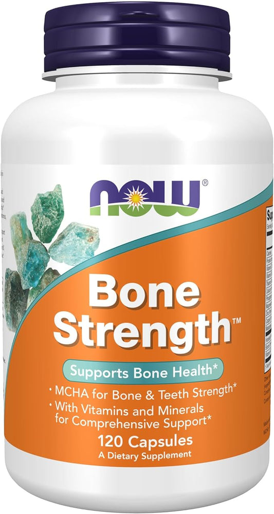 NOW Supplements, Bone Strength™ with Microcrystalline Hydroxyapatite (MCHA), Magnesium and Vitamins C,D and K, 120 Capsules