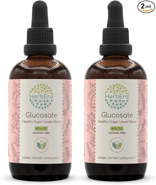 Glucosate B120(2 pcs.) Alcohol-Free Extract Tincture, Bitter Melon Fruit, Cinnamon Bark, Dandelion Root, Gymnema Leaf, Fenugreek Seeds, Amla Fruit. Healthy Sugar Levels Blend 2x4 Fl Oz