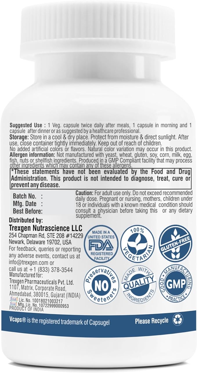 Trexgenics PROSTAPLEX Advanced Prostate Health with beta-sitosterol, Saw Palmetto Stinging Nettle pygeum Pumpkin Turmeric Quercetin lycopene Selenium Vitamin D3 Zinc Boron and K2-7 (60 Veg Capsules)