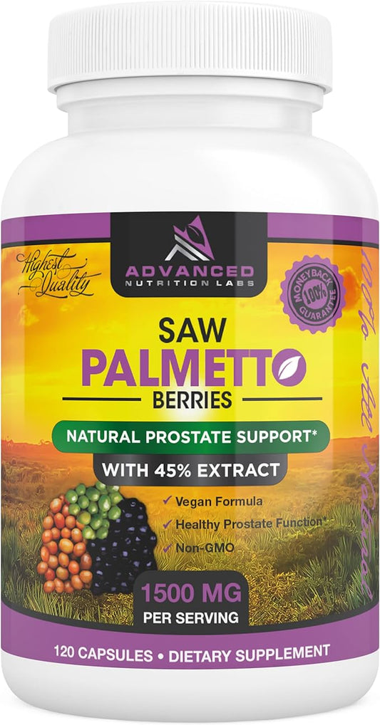 Saw Palmetto, 1500 mg, 120 Capsules, Plus Extract for Women and Men