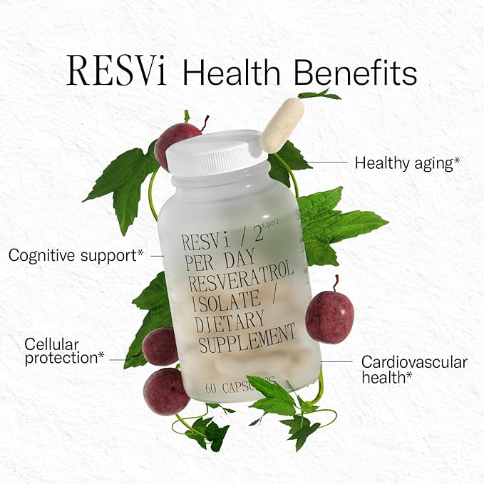 FOREVER YOUNG RESVi | 600 mg Trans Resveratrol Antioxidant Nutritional Dietary Supplement | Vegetarian Healthy Ageing Capsule | Manufactured in Greece | Bottle of 60 Vegan Capsules (30 Servings)