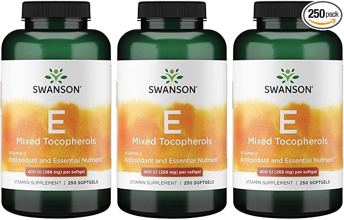 Swanson E-400 Mixed Tocopherols 400 Iu (268 mg) 250 Sgels 3 Pack