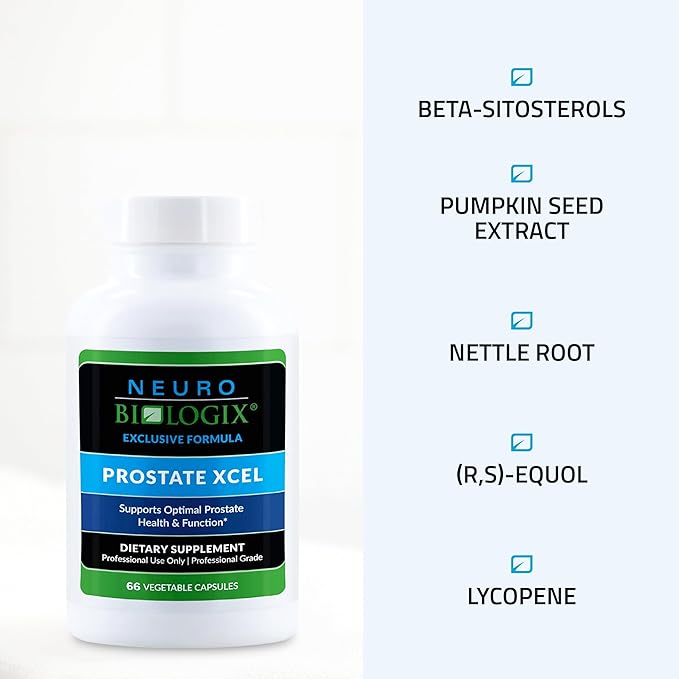 Neuro biologix Prostate Xcel, Prostate Health Supplement with Saw Palmetto for Men, Pumpkin Seed Oil, Zinc, Prostate Supplements for Men, 66 Capsules