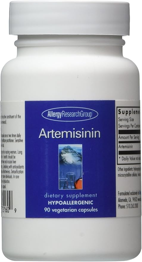 Allergy Research Group Artemisinin Supplement - GI Tract Support, Pure Qinghaosu from Artemisia annua, Thujone-Free, Hypoallergenic, Vegetarian Capsules - 90 Count