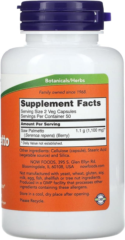 Now Foods Saw Palmetto 550mg 100 Vcaps