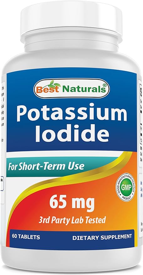 Best Naturals Potassium Iodide 65 mg - Dietary Supplement, 60 Tablets (2 Bottles) (2)