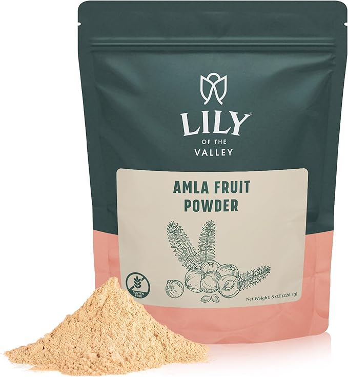 Lily of the Valley Amla Berry Powder (Amalaki) - Ideal for Cooking & Beauty Care - Rich in Antioxidant & Vitamin C - Natural, Vegan & Gluten-Free - Packed in Resealable Pouch (16oz, 453g)