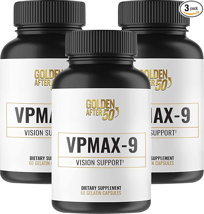 VpMax-9 - Sight Care and Antioxidant Supplement with Eye Vitamins, Lutein, Lycopene and Bilberry Extract - 3 Bottles