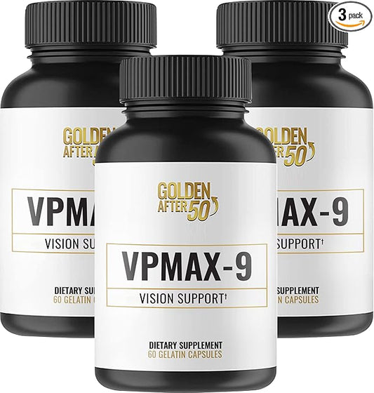 VpMax-9 - Sight Care and Antioxidant Supplement with Eye Vitamins, Lutein, Lycopene and Bilberry Extract - 3 Bottles