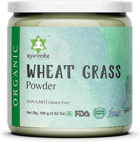 Organic Wheat Grass Powder - Pure Superfood Supplement for Detox and Immune Support - 100 Grams Pack of 1