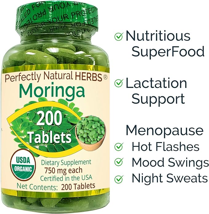 Organic Moringa Tablets 200 Count