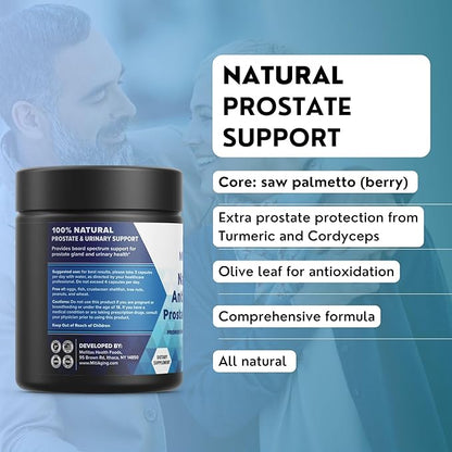 Natural Prostate Support for Aging Mitigation, with Organic Saw Palmetto, Olive Leaf, Milk Thistle, to Support Prostate Health, 90 Count, 30 Day Supply