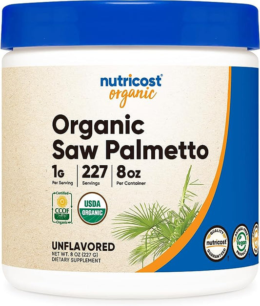 Nutricost Organic Saw Palmetto Powder 8oz - Certified USDA Organic Saw Palmetto, Gluten Free