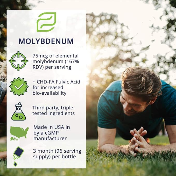 Liquid Ionic Molybdenum | 96 Day Supply | Trace Mineral | Body Disposition | Energy Support | Restful Sleep