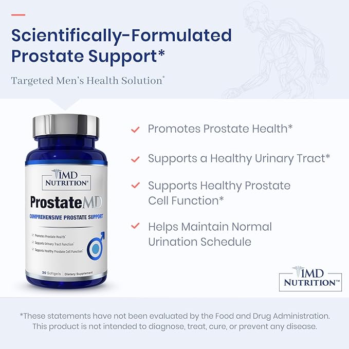 1MD Nutrition ProstateMD Saw Palmetto Prostate Support Supplement - Support for Urinary Tract and Frequent Bathroom Urges | 30 Day Supply