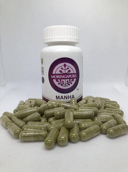 Manha, Moringa Organic, 90 Capsules 500 mg. Dietary Supplement. Moringa, Romero, Chia, Jamaica, Linaza, Tamarindo Dietary Fiber.