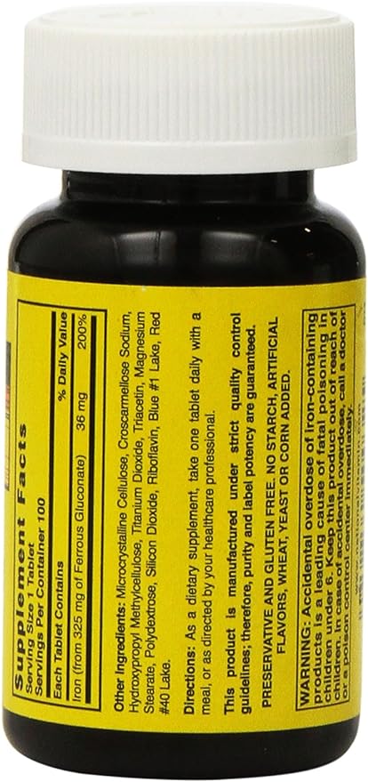 Nature's Blend Ferrous Gluconate Tablets, 100 Count