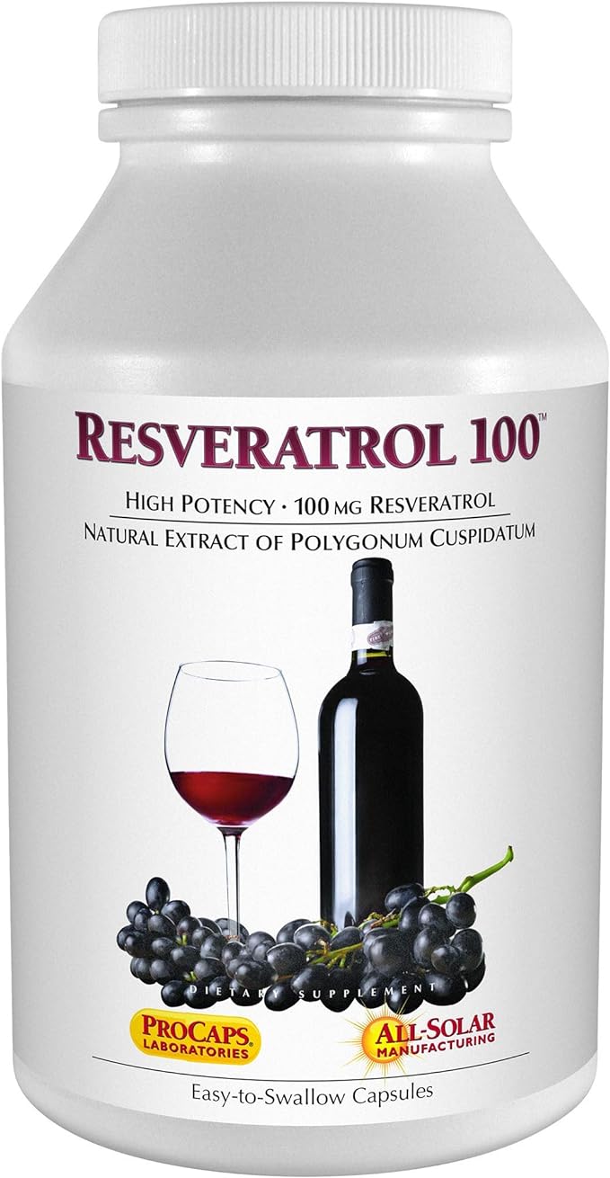 ANDREW LESSMAN Resveratrol-100-30 Capsules – Red Wine's Beneficial, Naturally Occurring Anti-oxidant, Without Alcohol. Additive Free