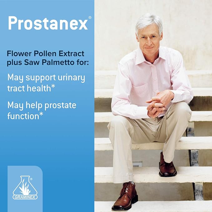 Prostanex - Prostate Health Support Supplement Flower Pollen Extract, Saw Palmetto - Support for Bladder Control & Urinary Tract Health, Rye Pollen Extract Made in USA, 90 Capsules