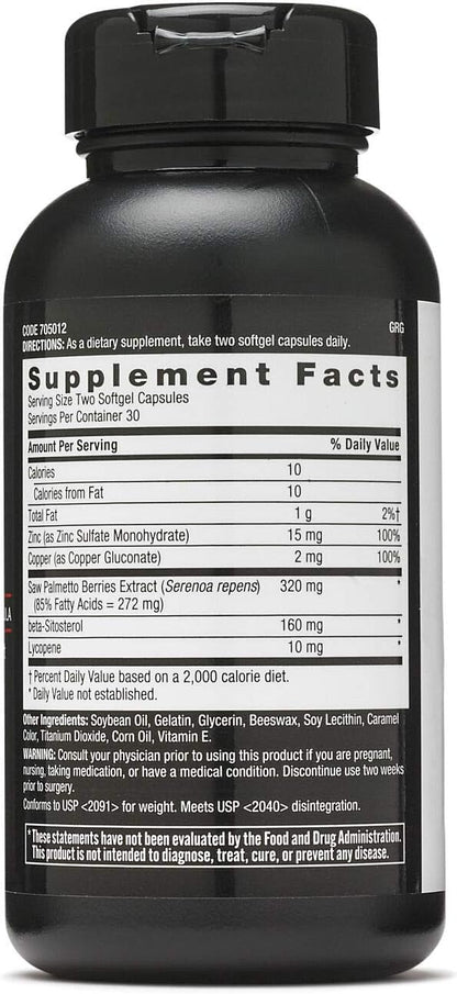 GNC Men's Prostate Formula, Twin Pack, 60 Softgels per Bottle, Supports Normal Reproductive Function