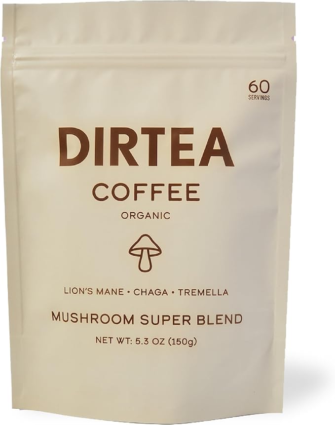 Mushroom Coffee Blend (60 Servings) | 100% Roasted Arabica | Organic Instant Coffee with Lion's Mane, Chaga, Tremella, Maca & Ashwagandha | For Energy, Focus and Immunity | 150g - 60 Servings