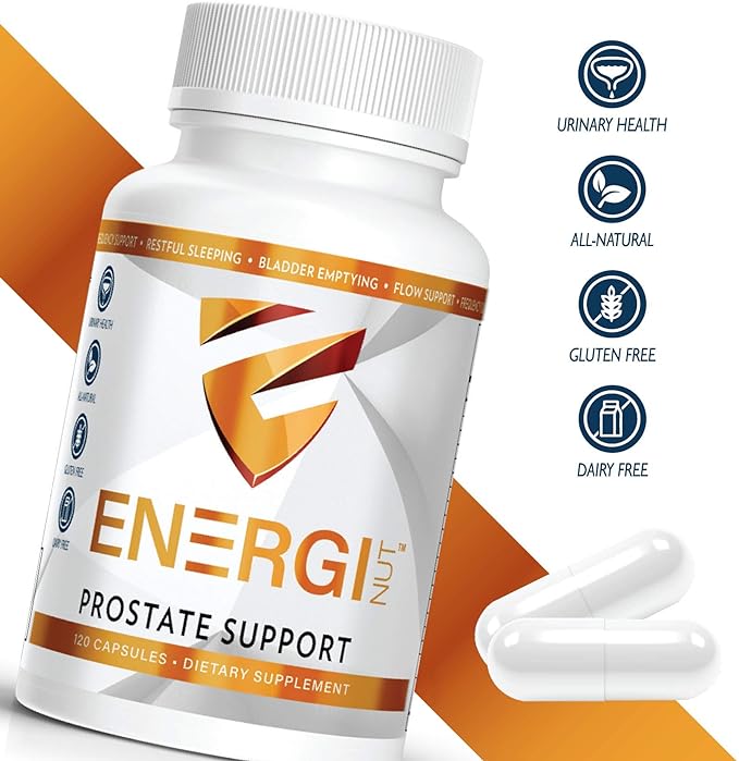 ENERGI Prostate Support Supplement with Saw Palmetto for Men & Women, 200mg Saw Palmetto, 100mg Pygeum Africanum, Pumpkin Seed, Promotes Prostate Health, 120 Capsules