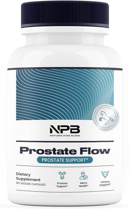 Nature's Pure Blend Prostate Flow Prostate Support - Men's Health - Urinary Support - 90 Caps - Organic Saw Palmetto - Turmeric (95% Curcuminoids) - Green Tea Leaf - Cranberry - Prostate Flow