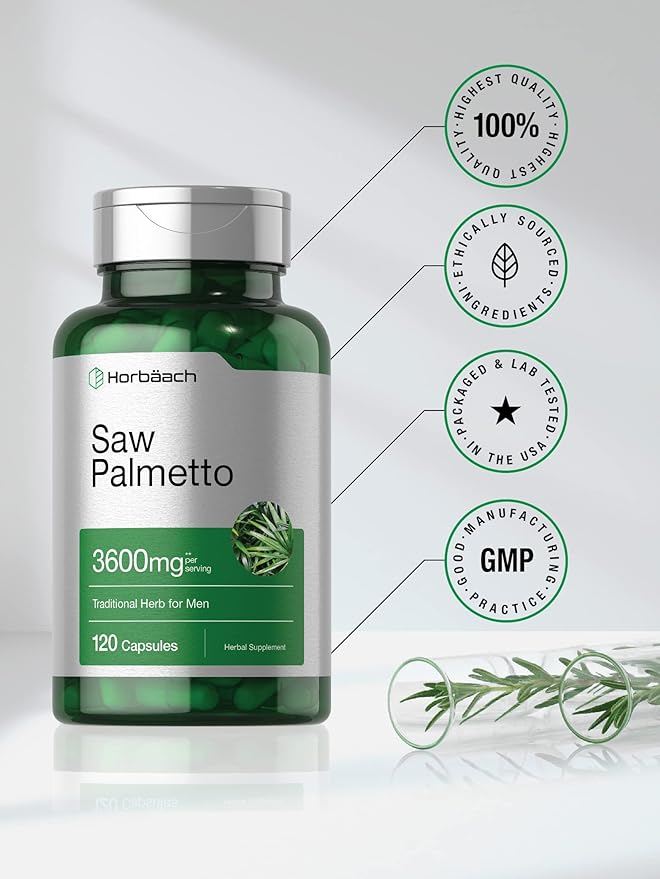 Horbäach Saw Palmetto Extract | 120 Capsules | Non-GMO and Gluten Free Formula | from Saw Palmetto Berries