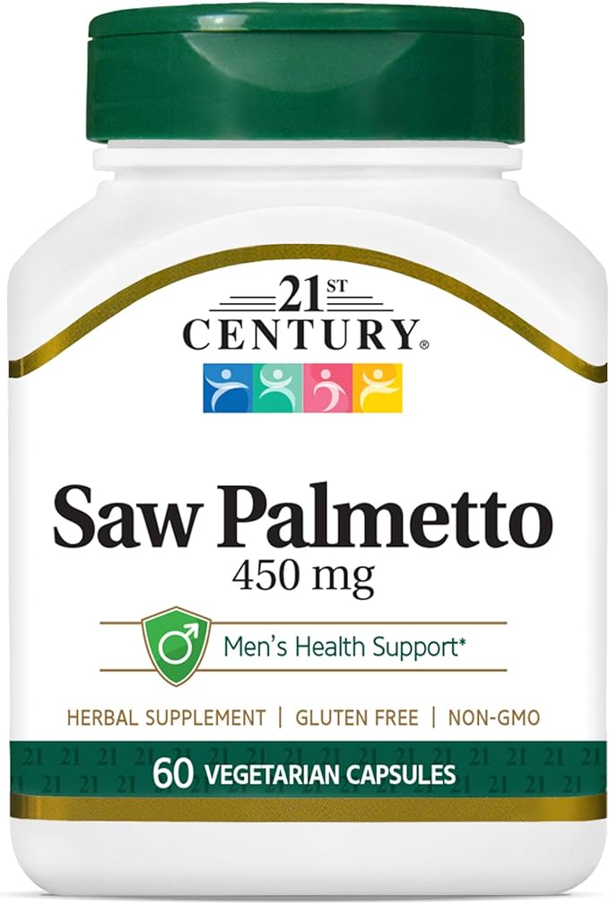 21st Century Saw Palmetto 450mg Veg Capsules, 60 Count