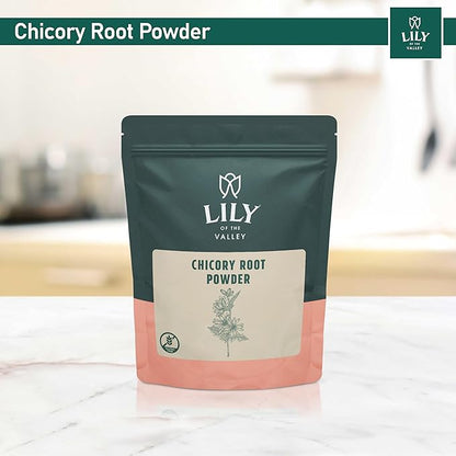 Lily of the Valley Chicory Root Powder - Soluble Fiber Powder - Dissolves Instantly in Hot Water or Milk - Vegan & Gluten-Free - Packed in Resealable Pouch (8oz, 226g)